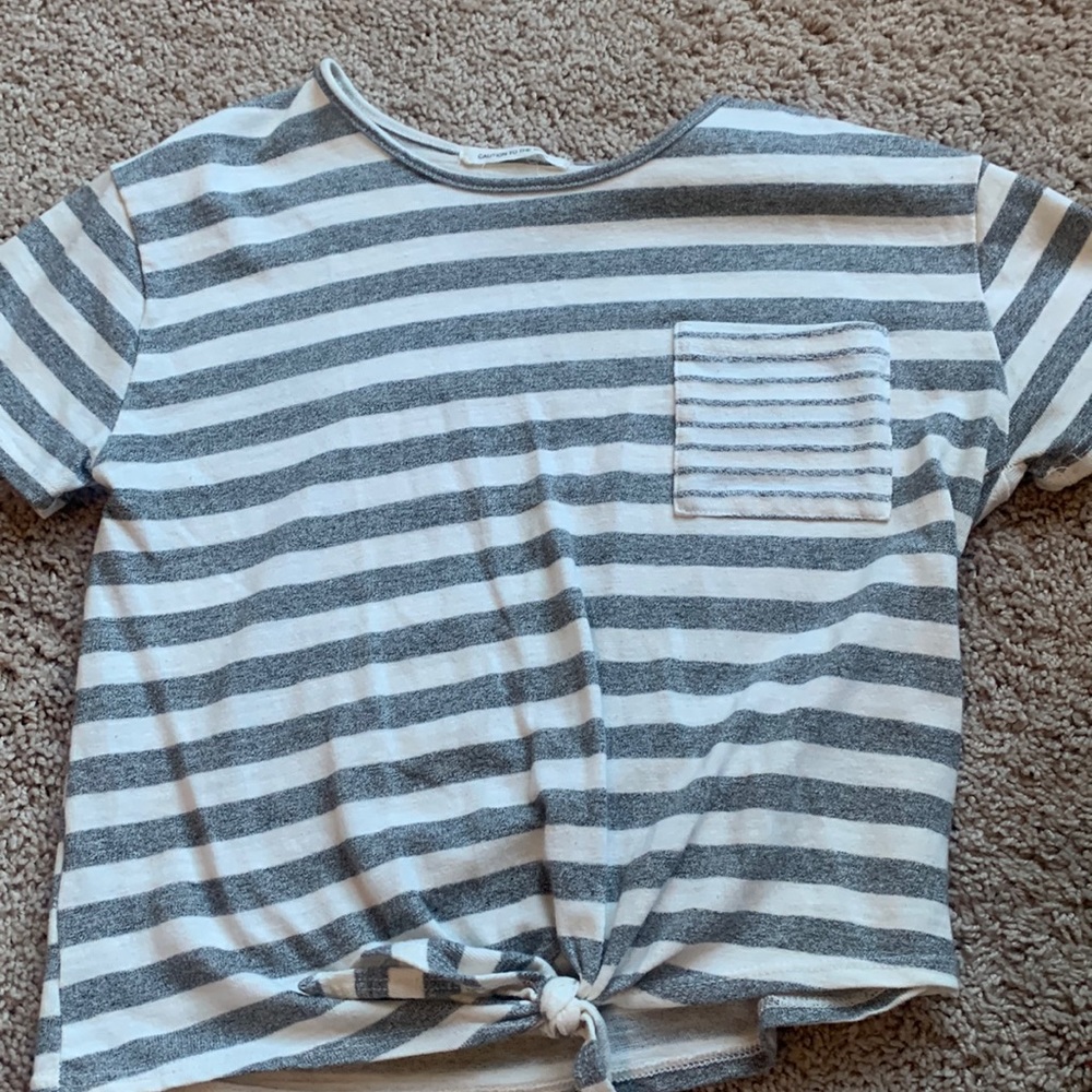 Caution to the wind striped tee